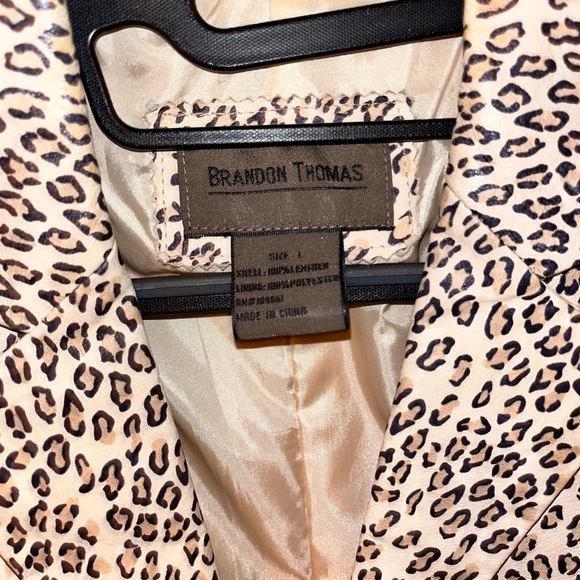 Brandon Thomas 100% Leather Black Leopard Print Blazer 🔥🔥 - Picture 5 of 5